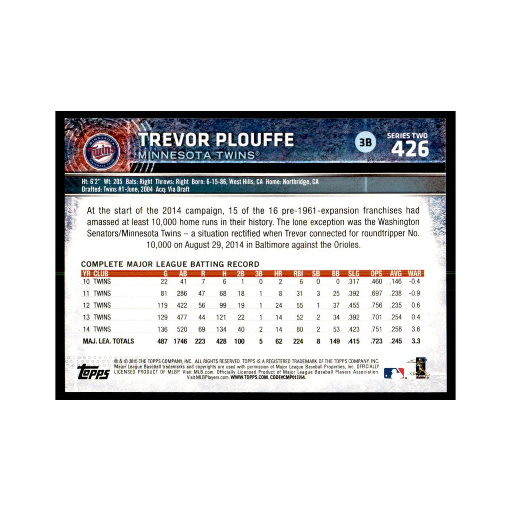 Trevor Plouffe 2015 Topps #426 Baseball Cards Baseball Card NM