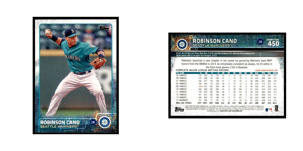 Robinson Cano 2015 Topps #450 Baseball Cards Baseball Card NM
