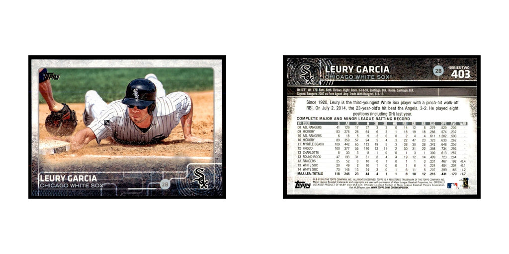 Leury Garcia 2015 Topps #403 Baseball Cards Baseball Card NM