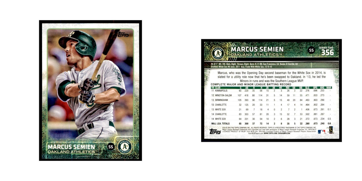 Marcus Semien 2015 Topps #356 Baseball Cards Baseball Card NM