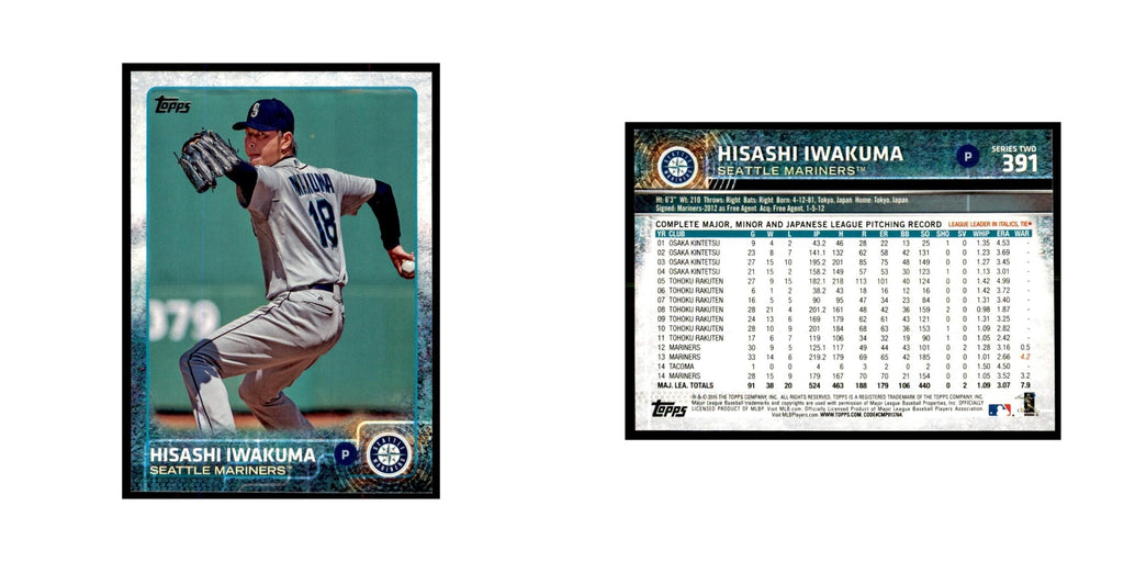 Hisashi Iwakuma 2015 Topps #391 Baseball Cards Baseball Card NM