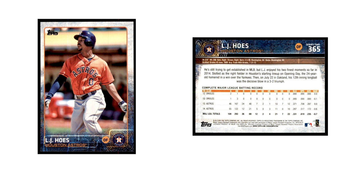 L.J. Hoes 2015 Topps #365 Baseball Cards Baseball Card NM