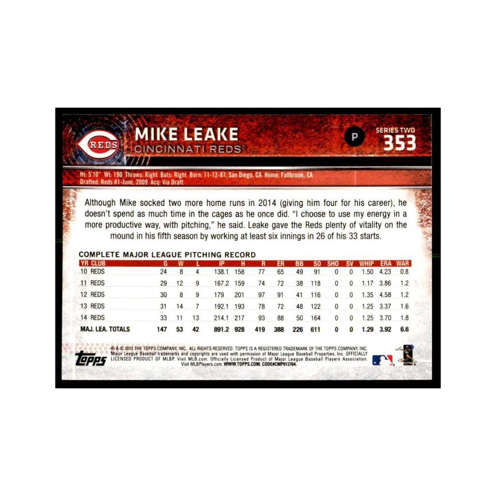 Mike Leake 2015 Topps #353 Baseball Cards Baseball Card NM