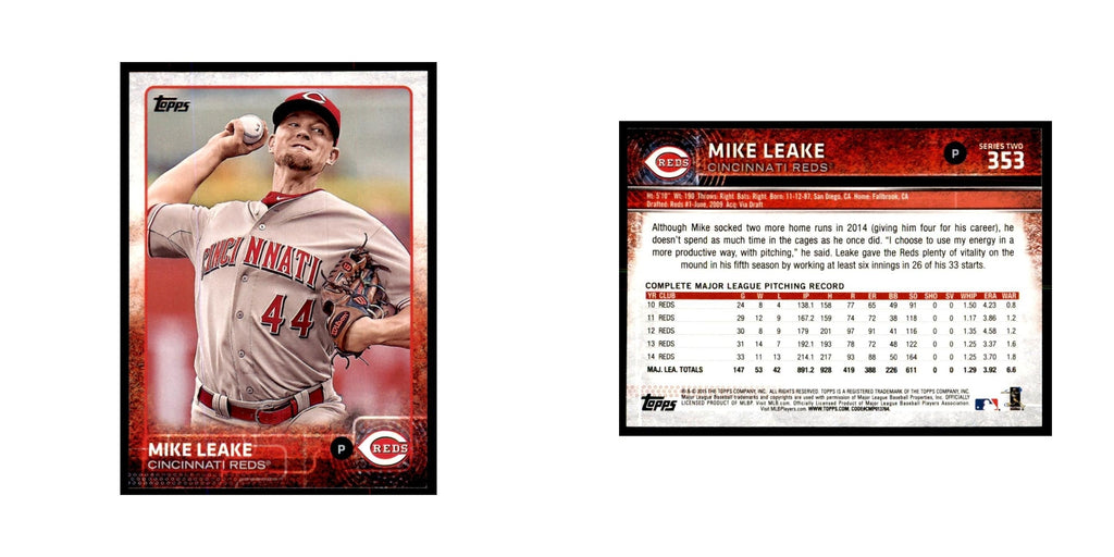 Mike Leake 2015 Topps #353 Baseball Cards Baseball Card NM