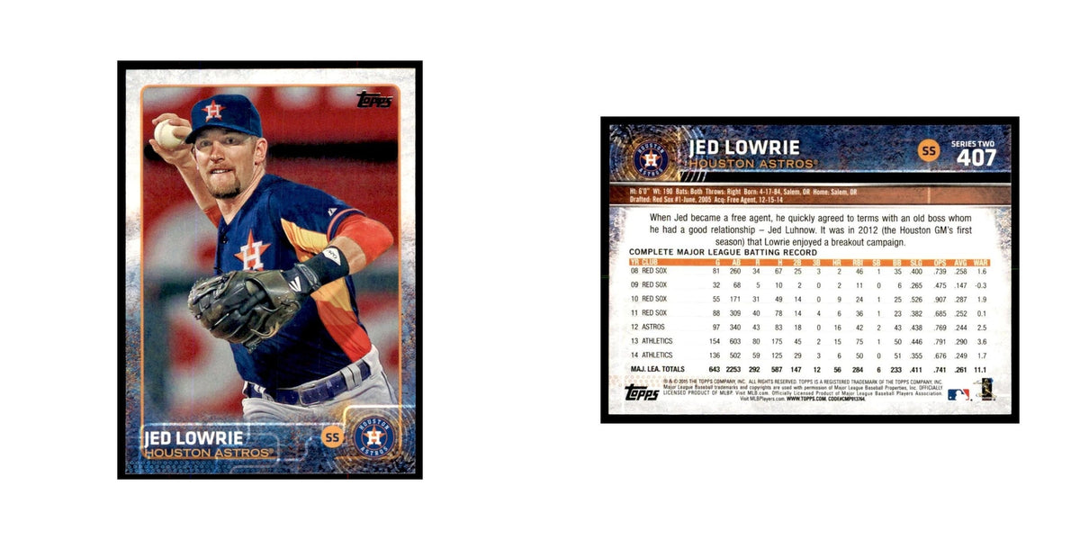 Jed Lowrie 2015 Topps #407 Baseball Cards Baseball Card NM