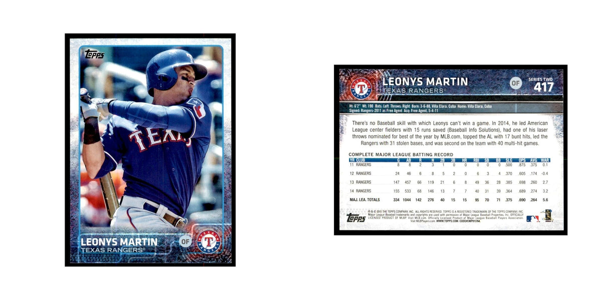 Leonys Martin 2015 Topps #417 Baseball Cards Baseball Card NM