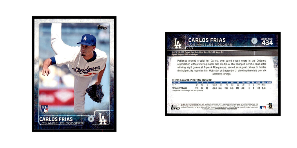 Carlos Frias Rookie 2015 Topps #434 Baseball Cards Baseball Card NM