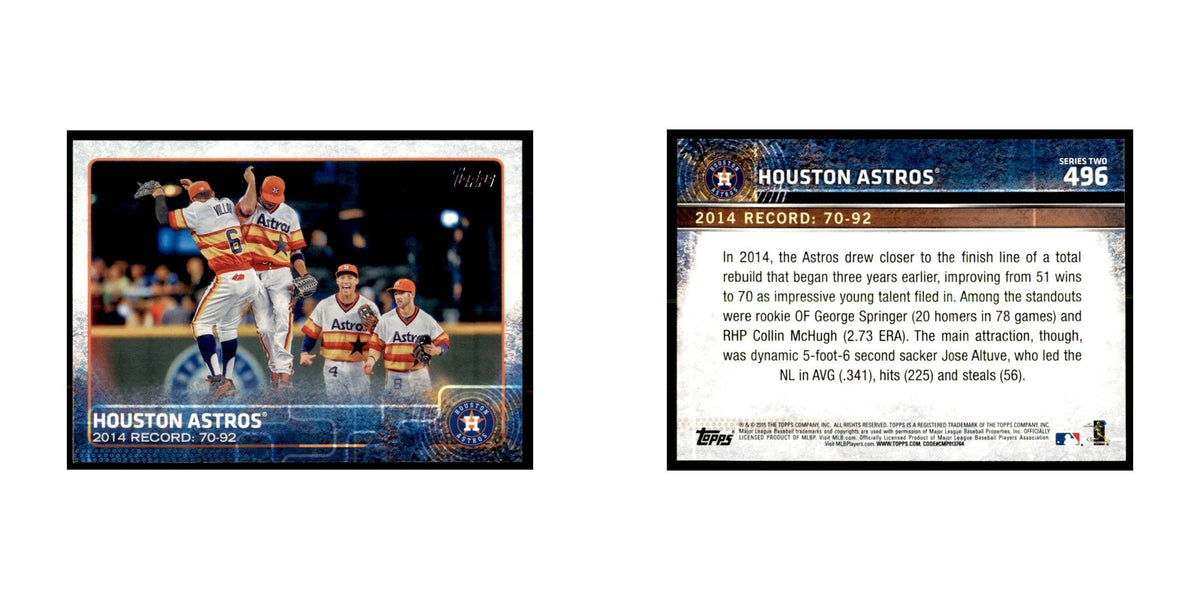 Houston Astros 2015 Topps #496 Baseball Cards Baseball Card NM