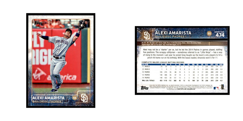 Alexi Amarista 2015 Topps #474 Baseball Cards Baseball Card NM