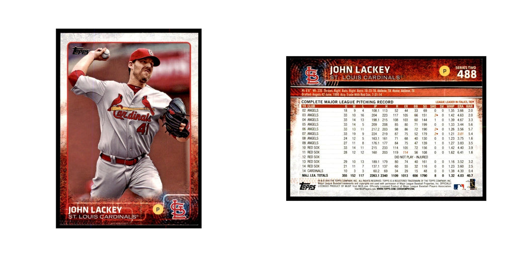 John Lackey 2015 Topps #488 Baseball Cards Baseball Card NM