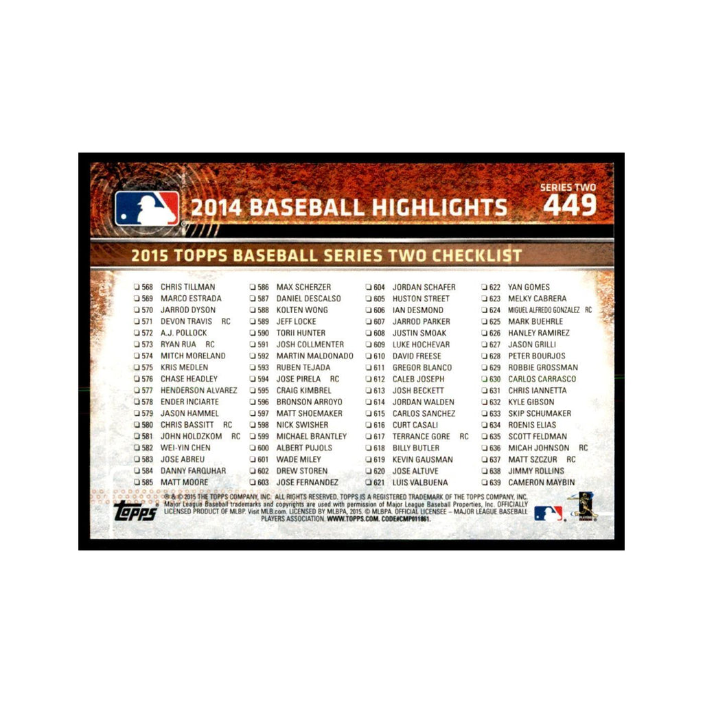 Joe Panik 2015 Topps #449 Baseball Cards Baseball Card NM