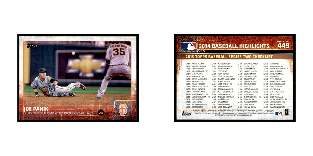 Joe Panik 2015 Topps #449 Baseball Cards Baseball Card NM