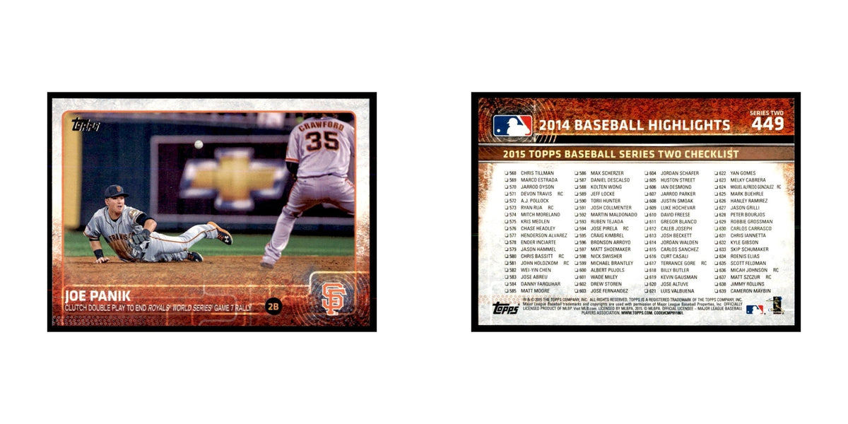 Joe Panik 2015 Topps #449 Baseball Cards Baseball Card NM