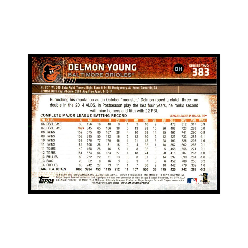 Delmon Young 2015 Topps #383 Baseball Cards Baseball Card NM