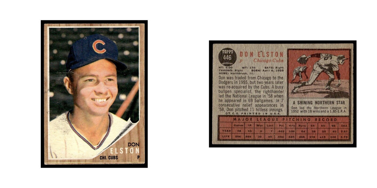 Don Elston 1962 Topps #446 Chicago Cubs Baseball Card VG