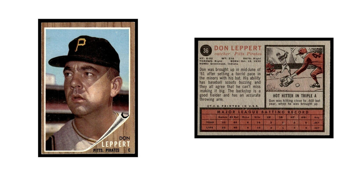 Don Leppert 1962 Topps #36 Pittsburgh Pirates Baseball Card VG