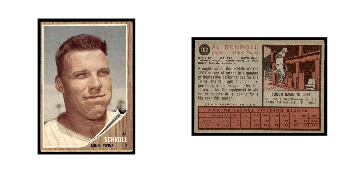 Al Schroll 1962 Topps #102 Minnesota Twins Baseball Card VG