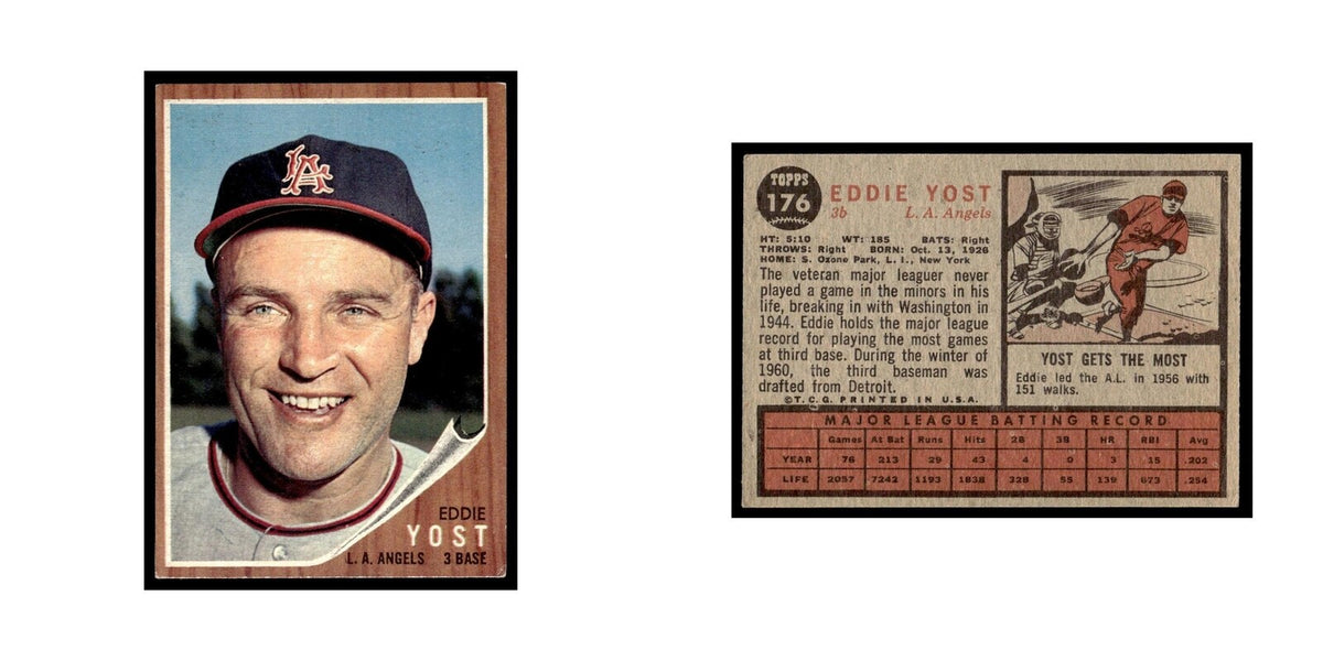 Eddie Yost 1962 Topps #176 Los Angeles Angels Baseball Card VG