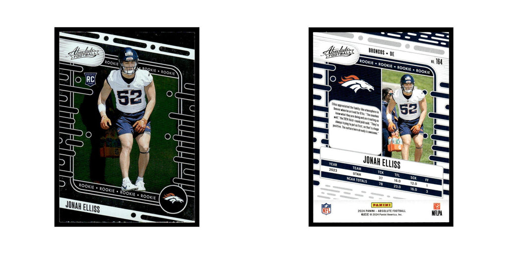 Jonah Elliss Rookie 2024 Panini Absolute #164 Denver Broncos Football Card NM