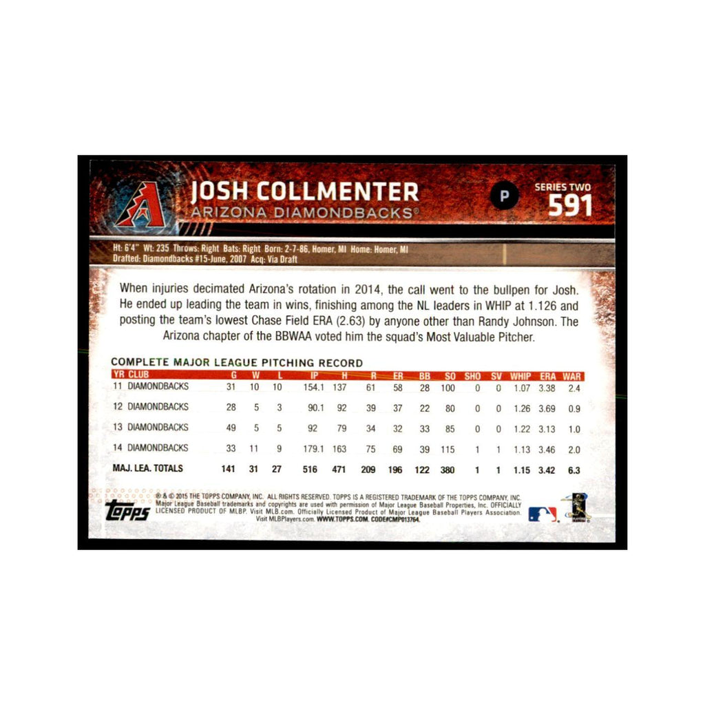 Josh Collmenter 2015 Topps #591 Baseball Cards Baseball Card NM