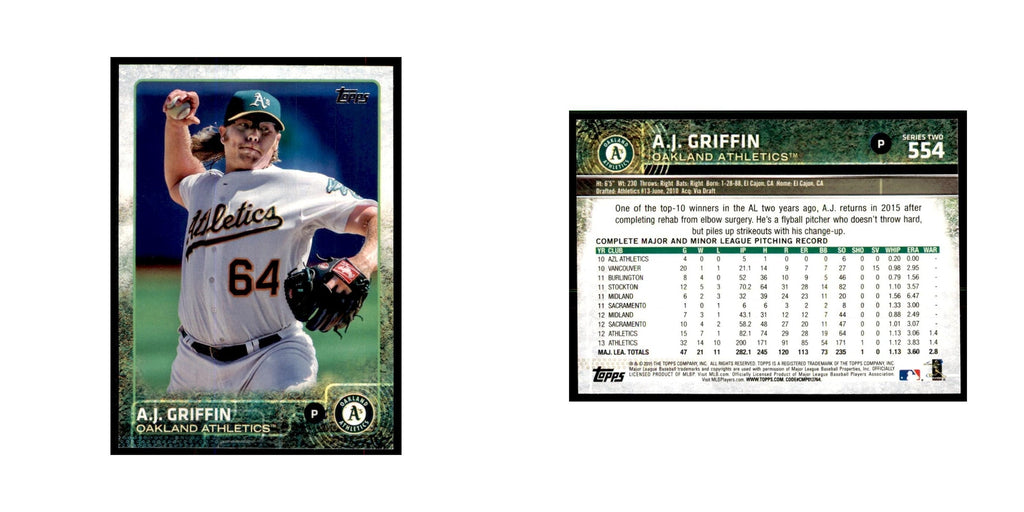 A.J. Griffin 2015 Topps #554 Baseball Cards Baseball Card NM