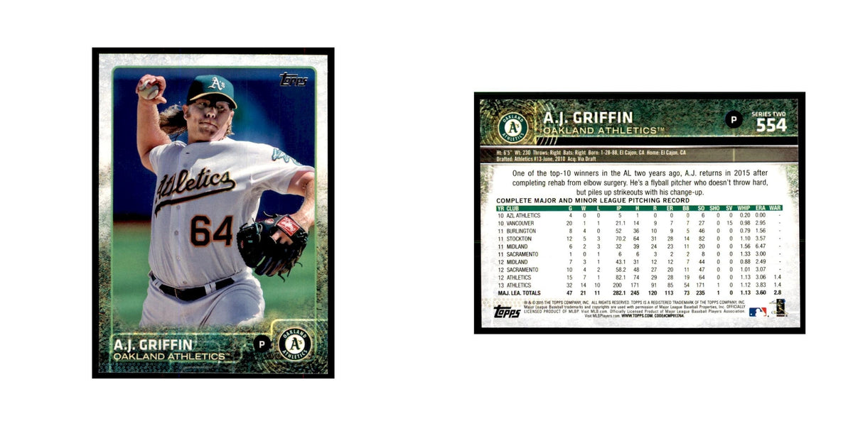 A.J. Griffin 2015 Topps #554 Baseball Cards Baseball Card NM