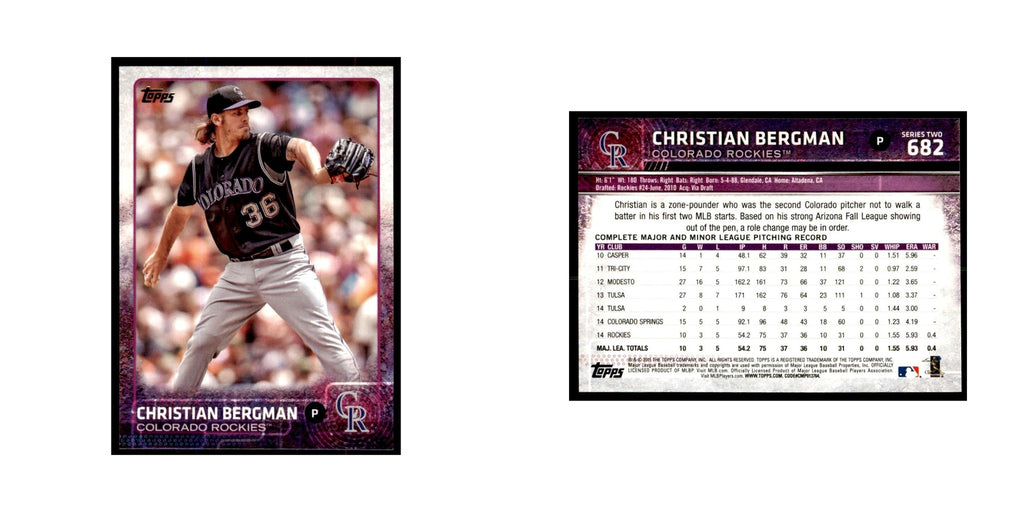 Christian Bergman 2015 Topps #682 Baseball Cards Baseball Card NM