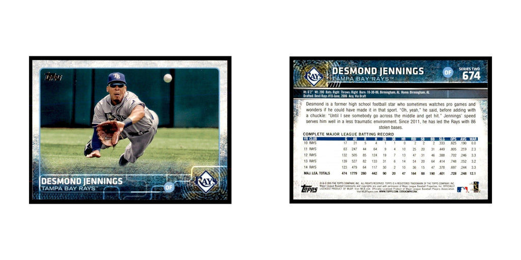 Desmond Jennings 2015 Topps #674 Baseball Cards Baseball Card NM