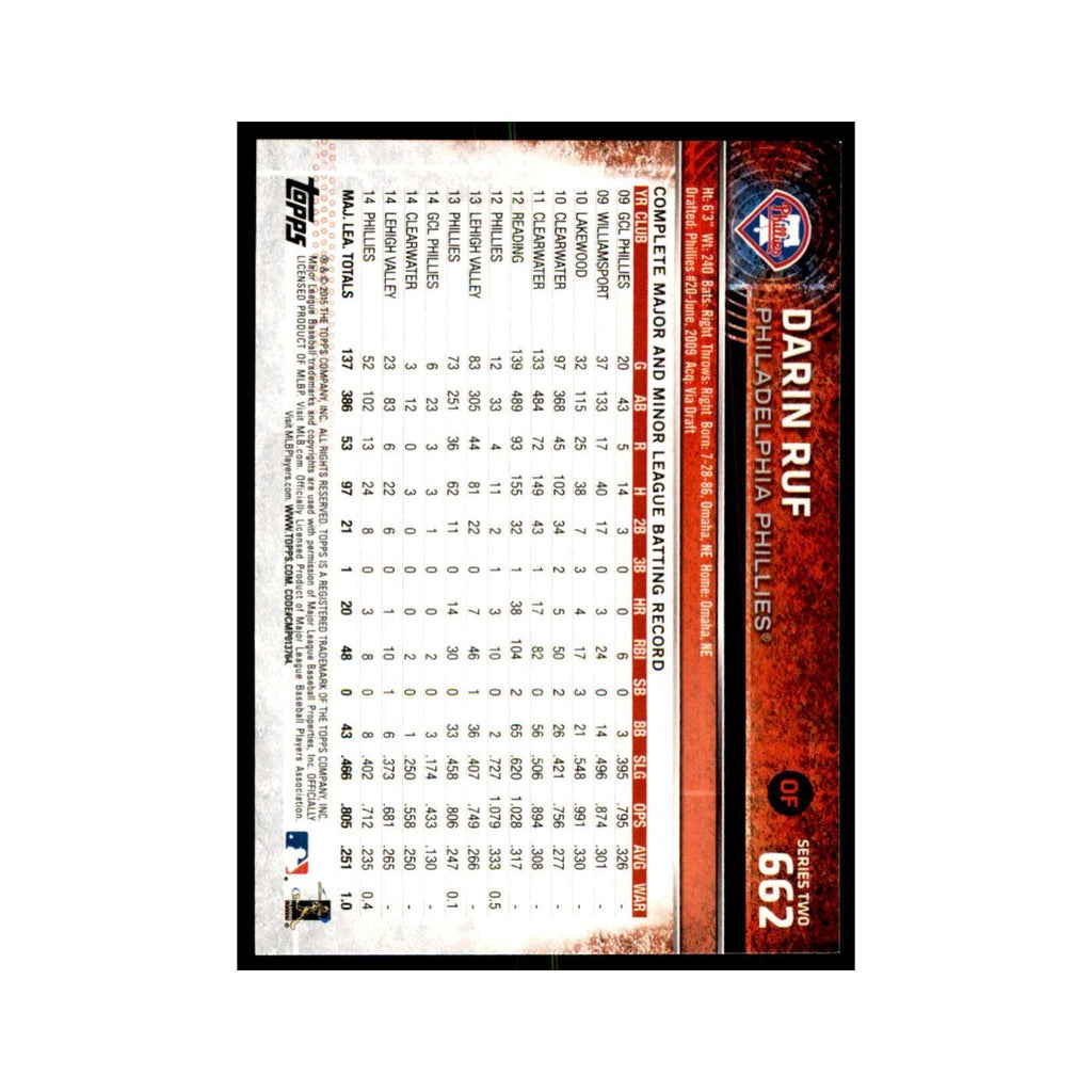 Darin Ruf 2015 Topps #662 Baseball Cards Baseball Card NM