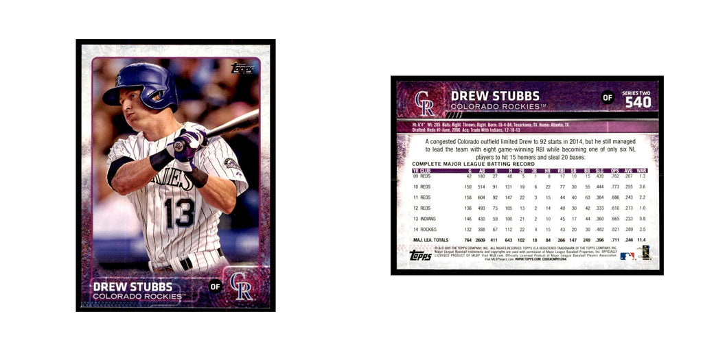 Drew Stubbs 2015 Topps #540 Baseball Cards Baseball Card NM