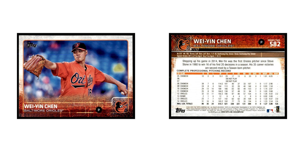 Wei-Yin Chen 2015 Topps #582 Baseball Cards Baseball Card NM
