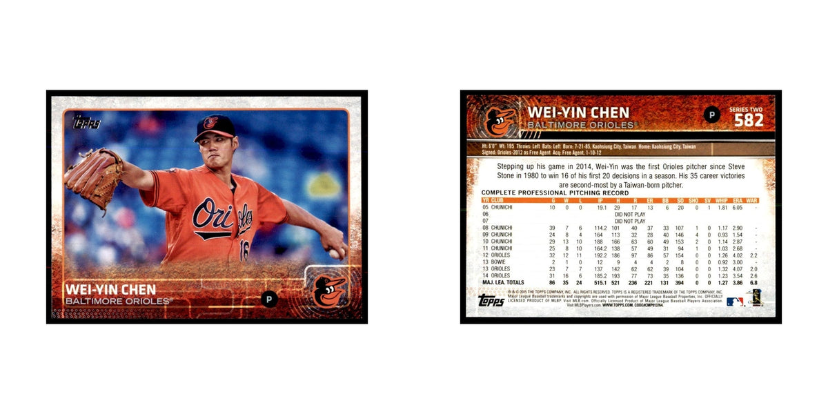 Wei-Yin Chen 2015 Topps #582 Baseball Cards Baseball Card NM