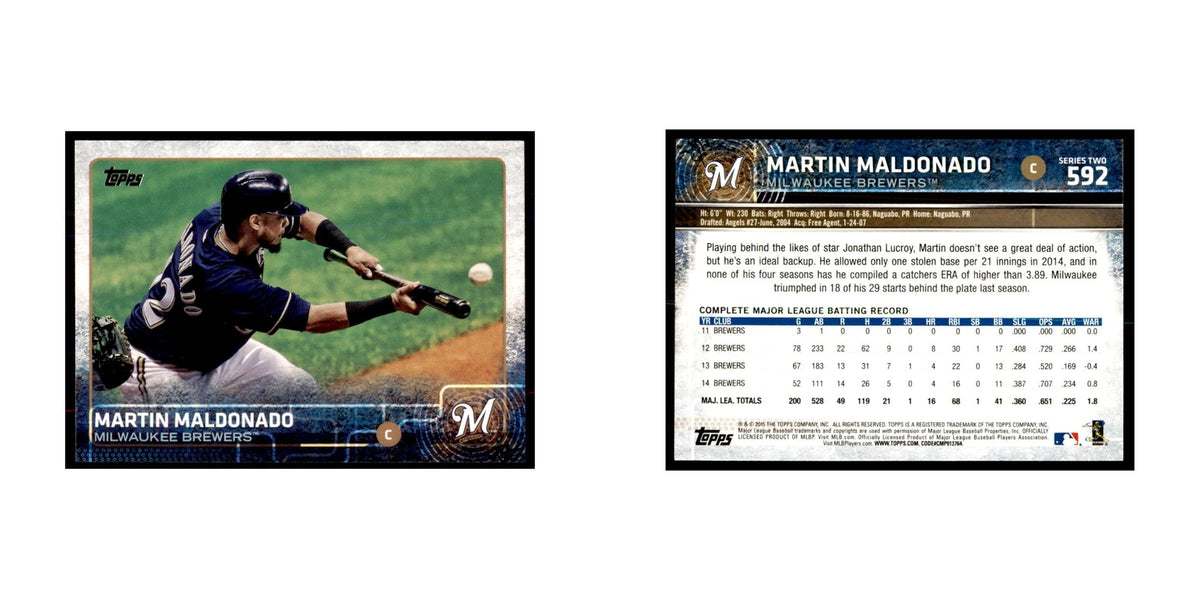 Martin Maldonado 2015 Topps #592 Baseball Cards Baseball Card NM