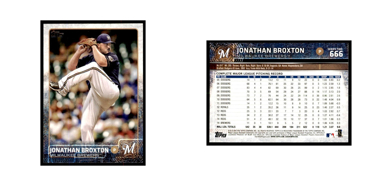 Jonathan Broxton 2015 Topps #666 Baseball Cards Baseball Card NM