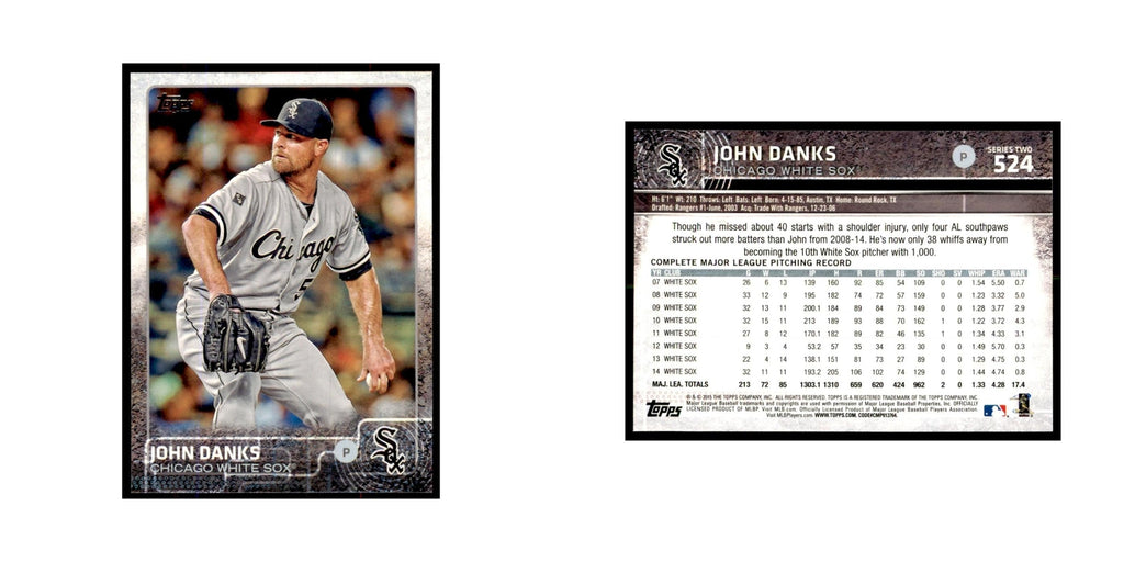 John Danks 2015 Topps #524 Baseball Cards Baseball Card NM