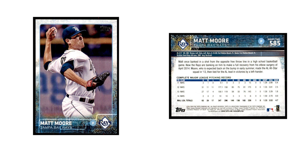 Matt Moore 2015 Topps #585 Baseball Cards Baseball Card NM