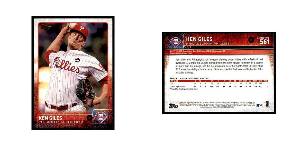 Ken Giles 2015 Topps #561 Baseball Cards Baseball Card NM