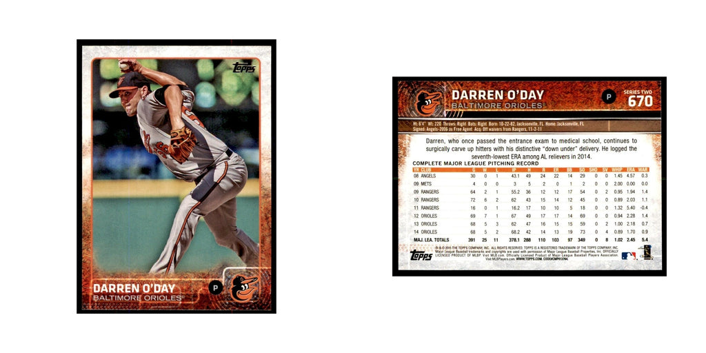 Darren O'Day 2015 Topps #670 Baseball Cards Baseball Card NM