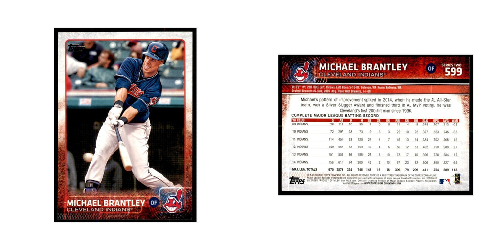 Michael Brantley 2015 Topps #599 Baseball Cards Baseball Card NM