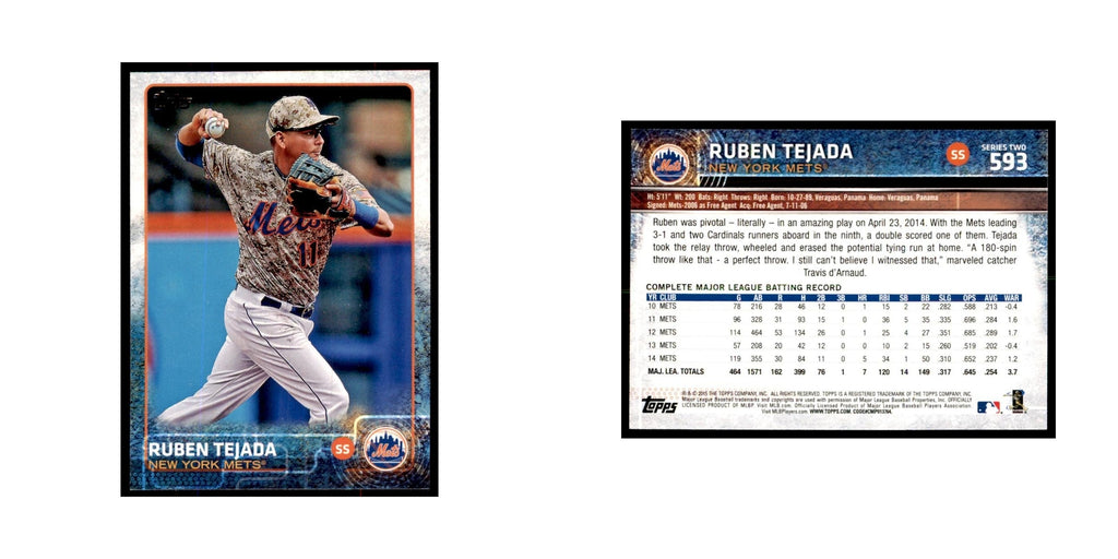 Ruben Tejada 2015 Topps #593 Baseball Cards Baseball Card NM