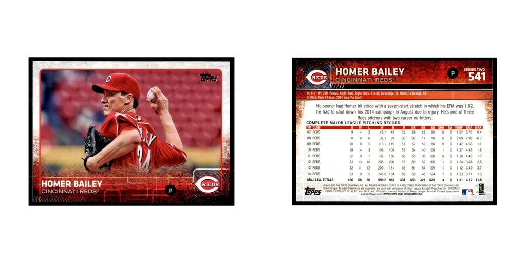 Homer Bailey 2015 Topps #541 Baseball Cards Baseball Card NM