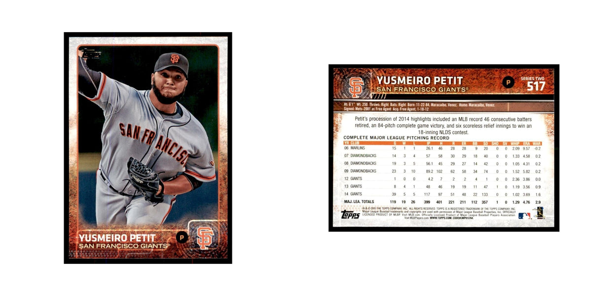 Yusmeiro Petit 2015 Topps #517 Baseball Cards Baseball Card NM