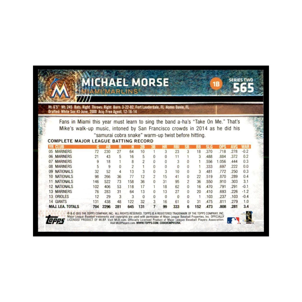 Michael Morse 2015 Topps #565 Baseball Cards Baseball Card NM