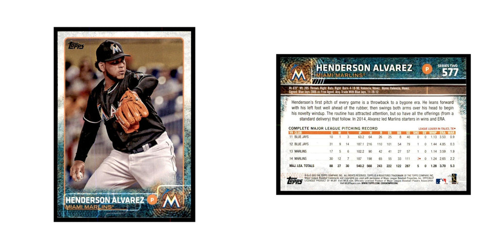 Henderson Alvarez 2015 Topps #577 Baseball Cards Baseball Card NM