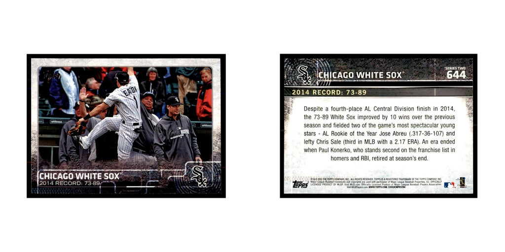 Chicago White Sox 2015 Topps #644 Baseball Cards Baseball Card NM
