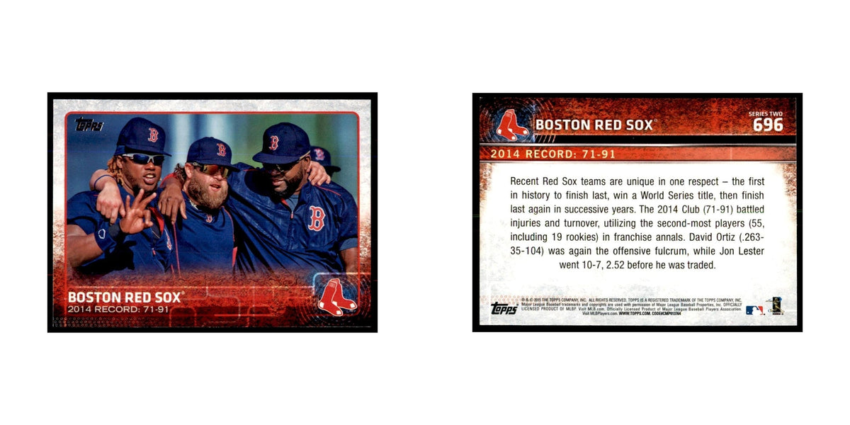Boston Red Sox 2015 Topps #696 Baseball Cards Baseball Card NM