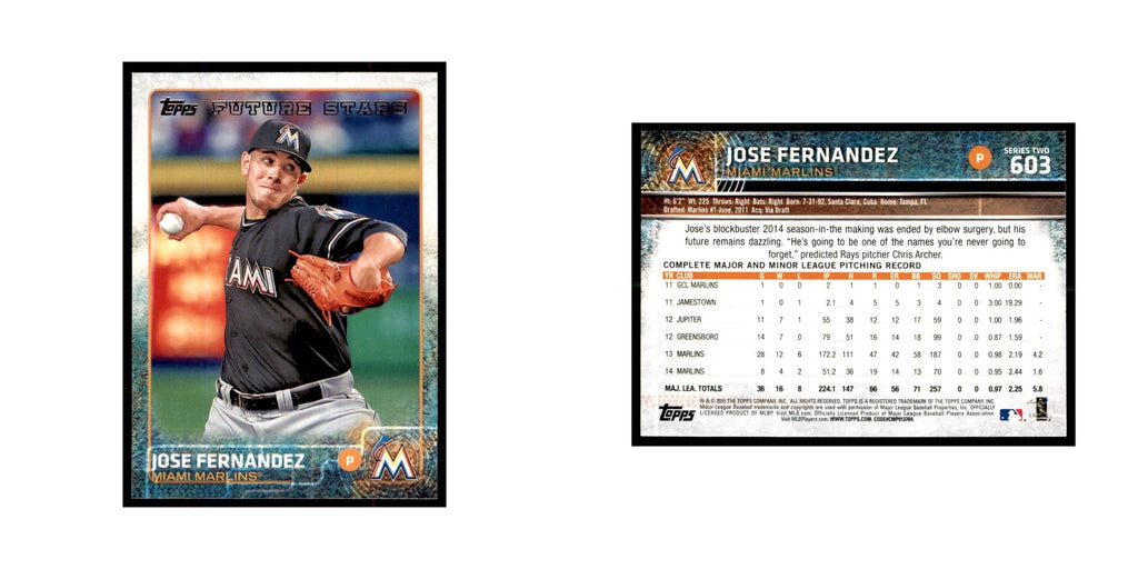 Jose Fernandez 2015 Topps #603 Baseball Cards Baseball Card NM