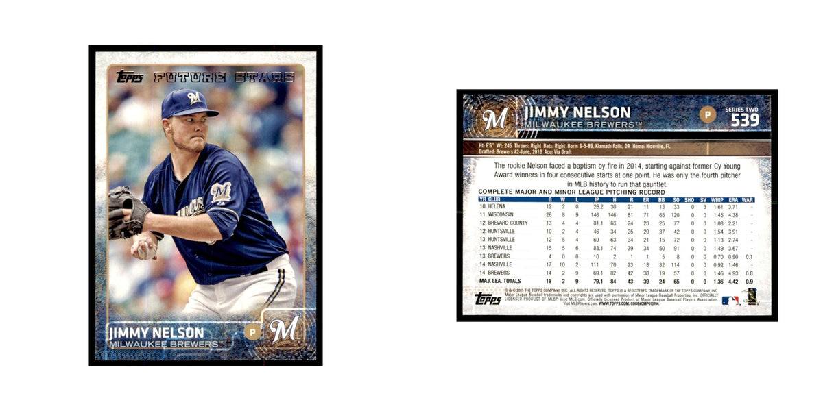 Jimmy Nelson 2015 Topps #539 Baseball Cards Baseball Card NM