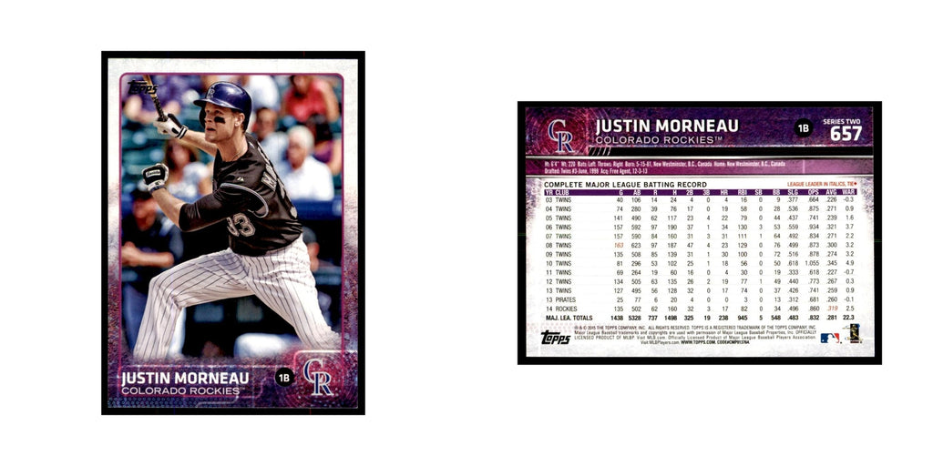 Justin Morneau 2015 Topps #657 Baseball Cards Baseball Card NM