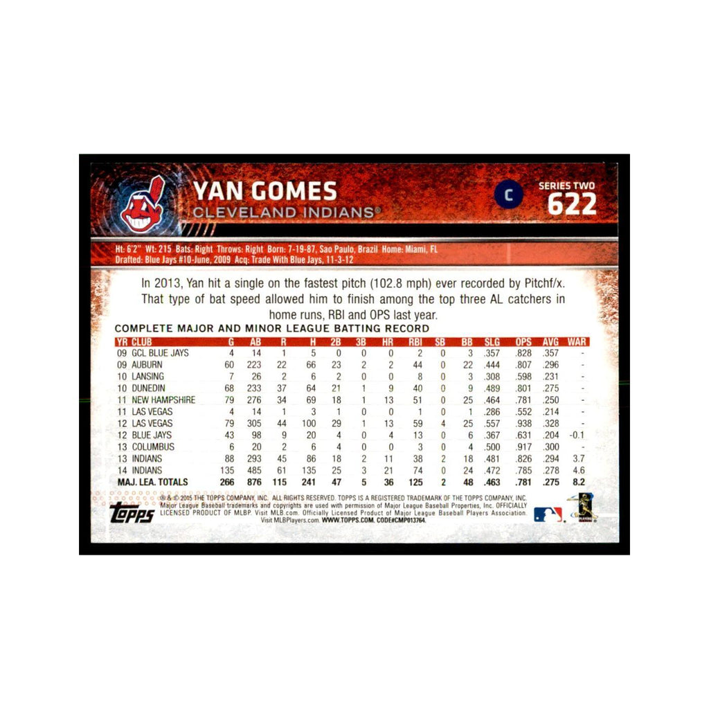 Yan Gomes 2015 Topps #622 Baseball Cards Baseball Card NM